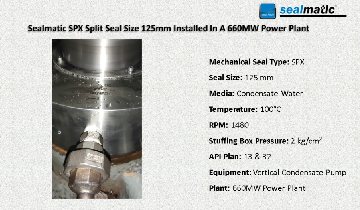 Sealmatic SPX Split Seal Size 125mm Installed In A 660MW Power Plant